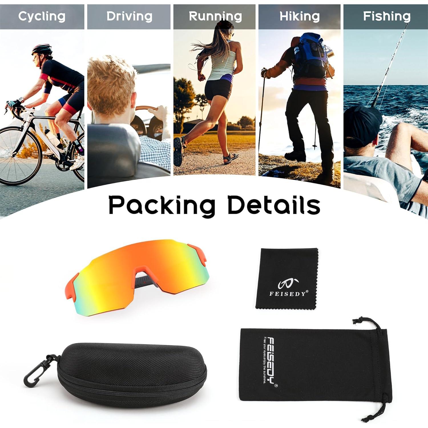 Gafas de sol deportivas FEISEDY B2388 UV400 para ciclismo