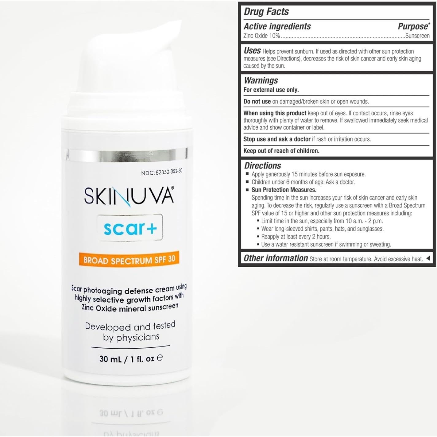Skinuva Scar+ Crema para Cicatrices 14.79 g con SPF 30