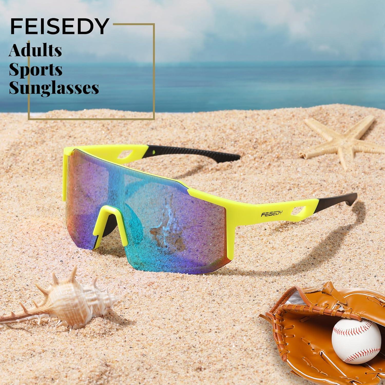 Gafas de sol deportivas FEISEDY UV400 para ciclismo y correr