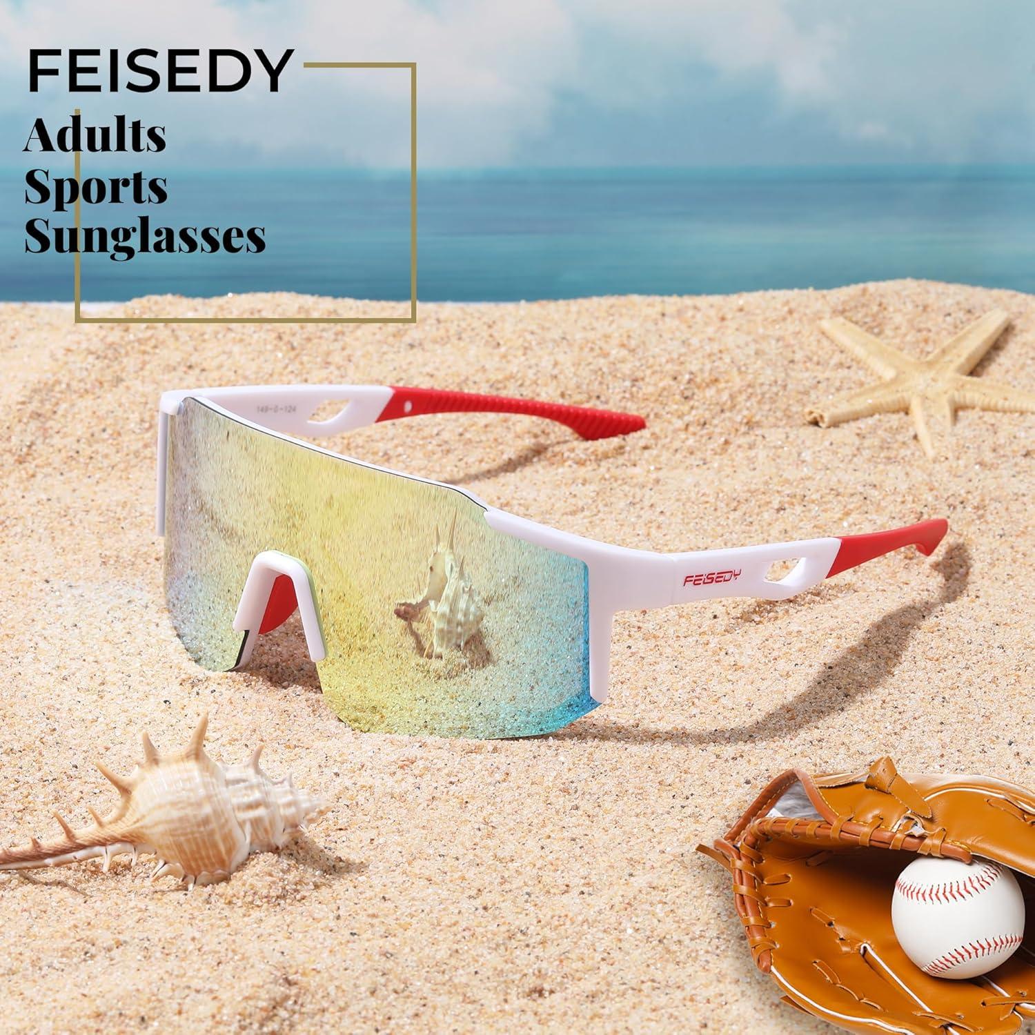 Gafas de sol deportivas FEISEDY UV400 para ciclismo y correr