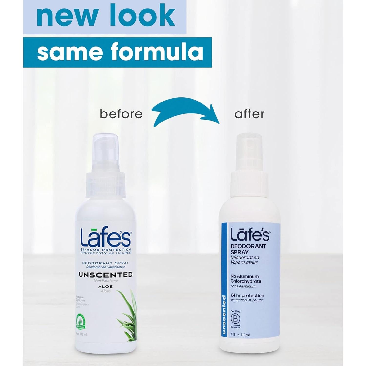 Desodorante Natural Lafe 113.4ml Spray Aloe Vera Sin Fragancia