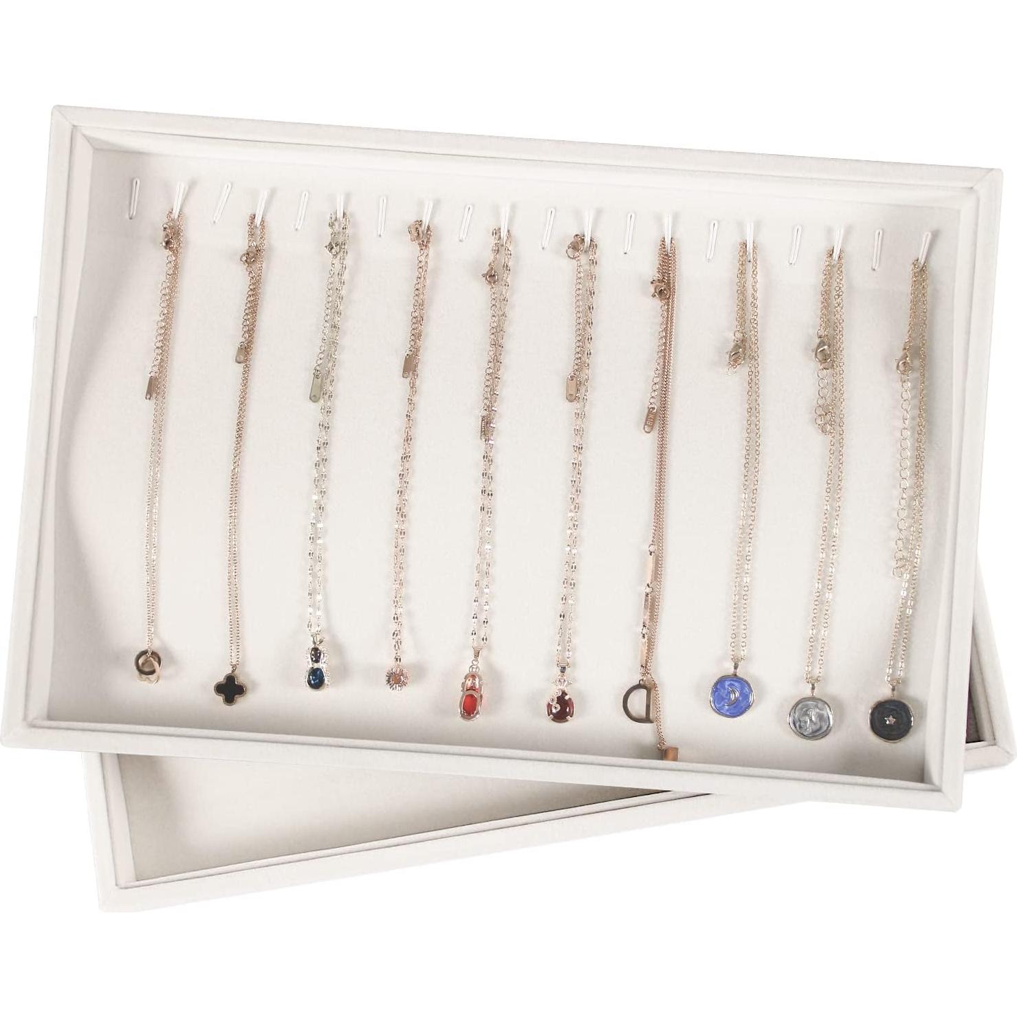 Soporte Apilable para Collares Coward Beige 2 Piezas