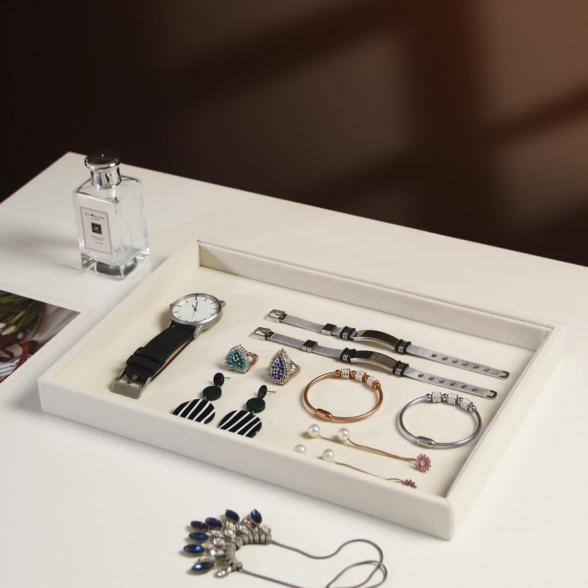 Organizador de Joyería Coward 2 Piezas Terciopelo Beige