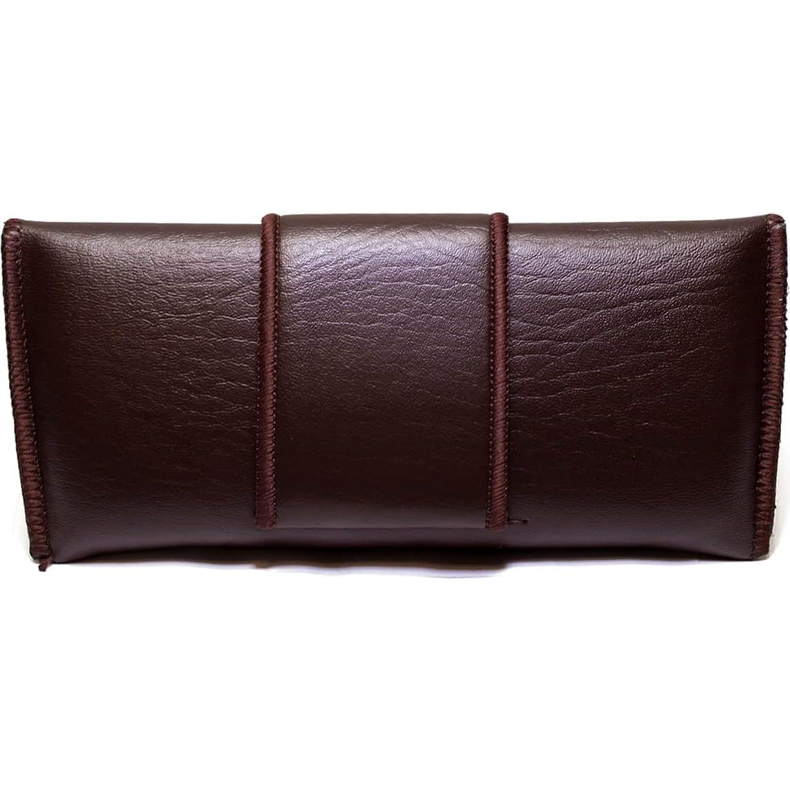 Funda para gafas Calabria de cuero sintético marrón vintage