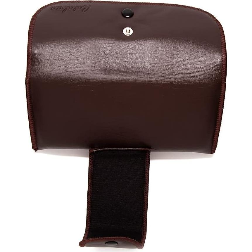 Funda para gafas Calabria de cuero sintético marrón vintage