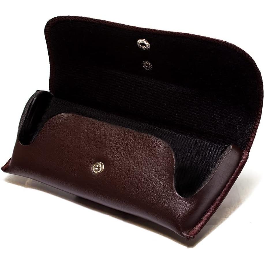 Funda para gafas Calabria de cuero sintético marrón vintage