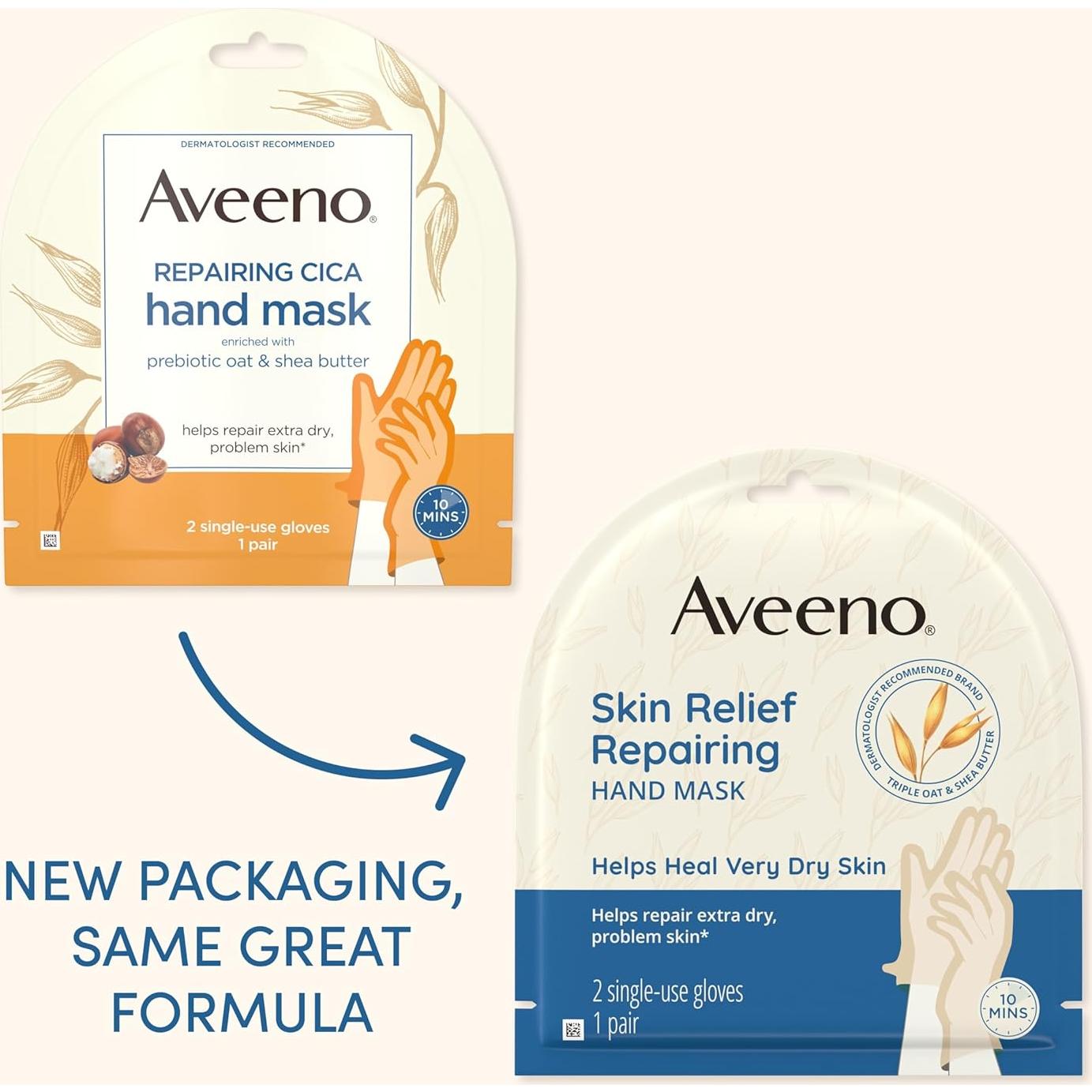 Mascarilla Reparadora para Manos Aveeno Skin Relief - 1 Par