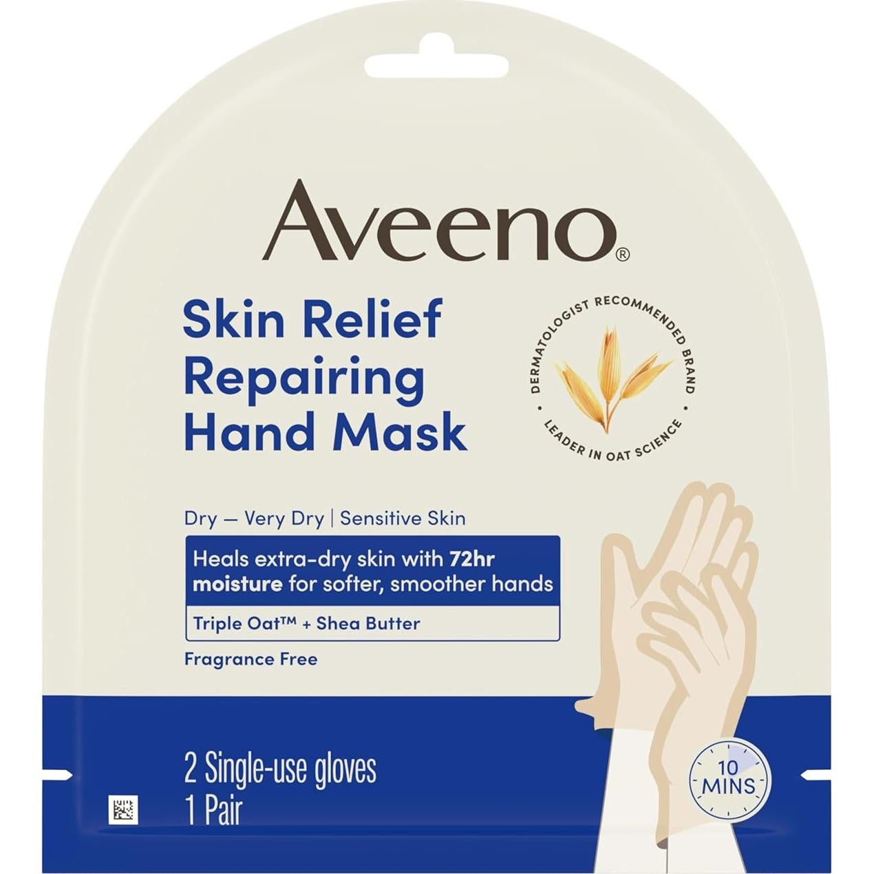 Mascarilla Reparadora para Manos Aveeno Skin Relief - 1 Par