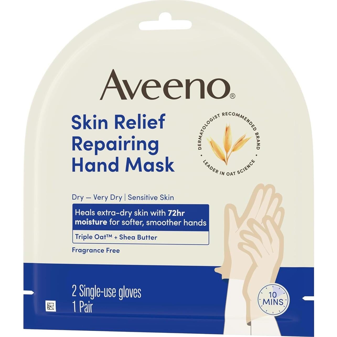 Mascarilla Reparadora para Manos Aveeno Skin Relief - 1 Par