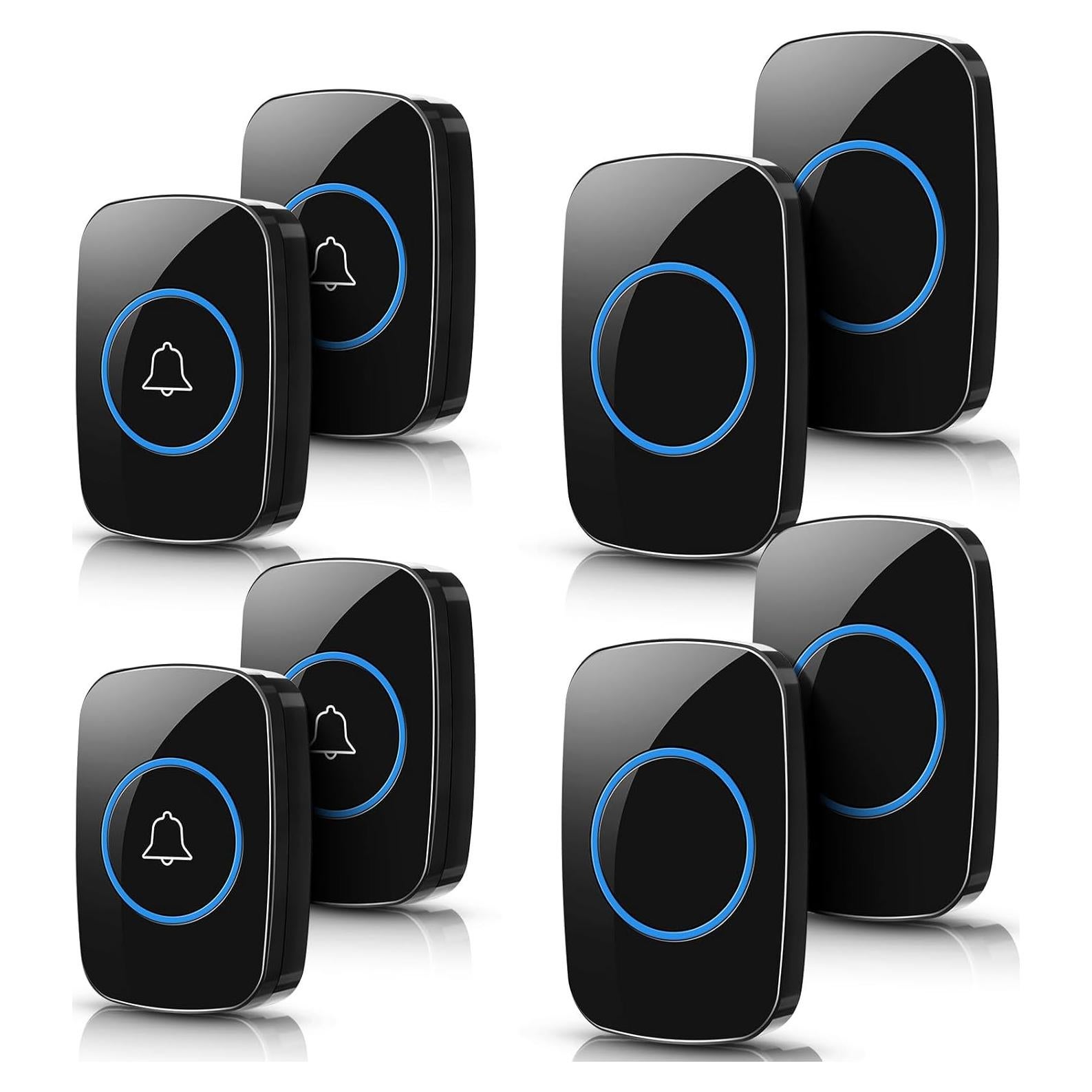 Kit Timbre Inalámbrico Fabbay 8 Piezas 1000 m 60 Melodías