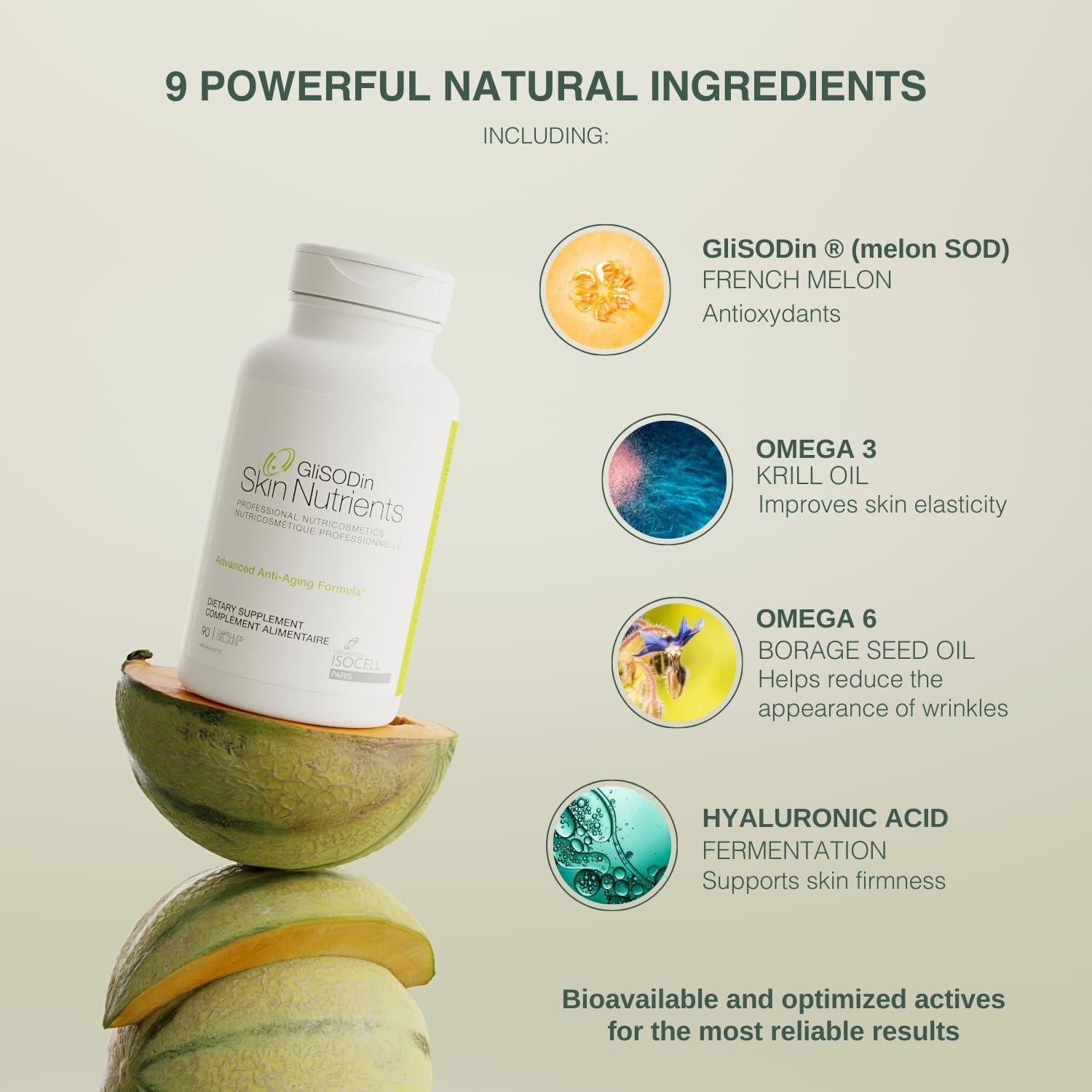 Suplemento Anti-Aging GliSODin - 90 Cápsulas Hidratantes