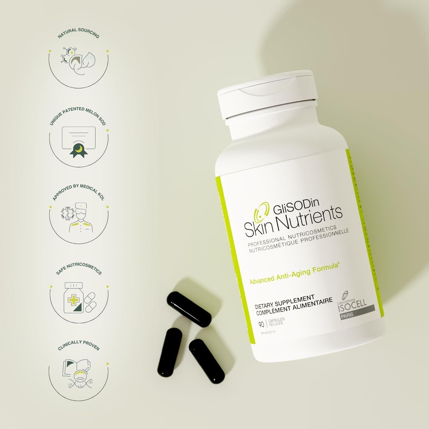 Suplemento Anti-Aging GliSODin - 90 Cápsulas Hidratantes