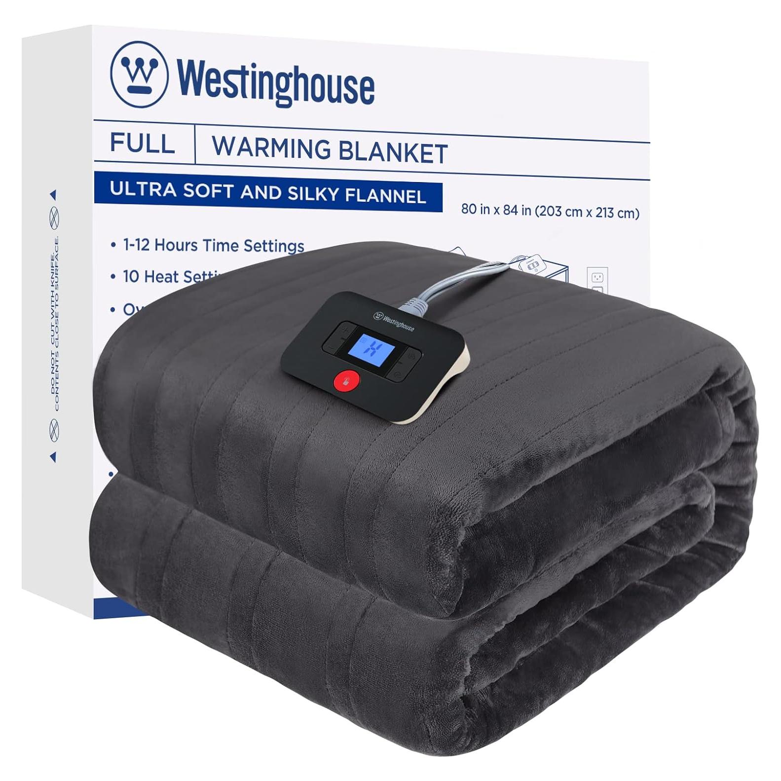 Manta eléctrica Westinghouse completa franela 220 GSM carbón