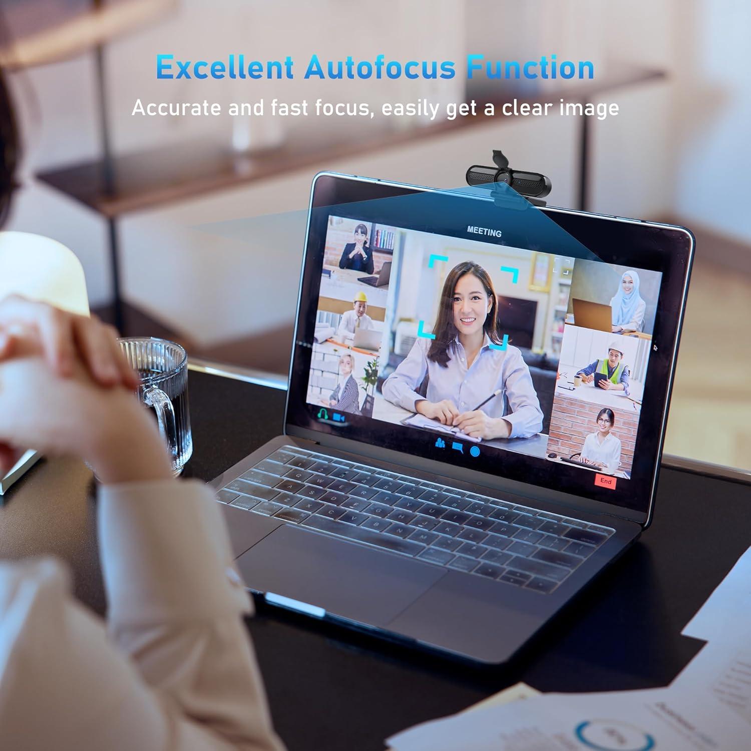 Cámara Web VIZOLINK W4DS 2K FHD con Micrófonos y Trípode