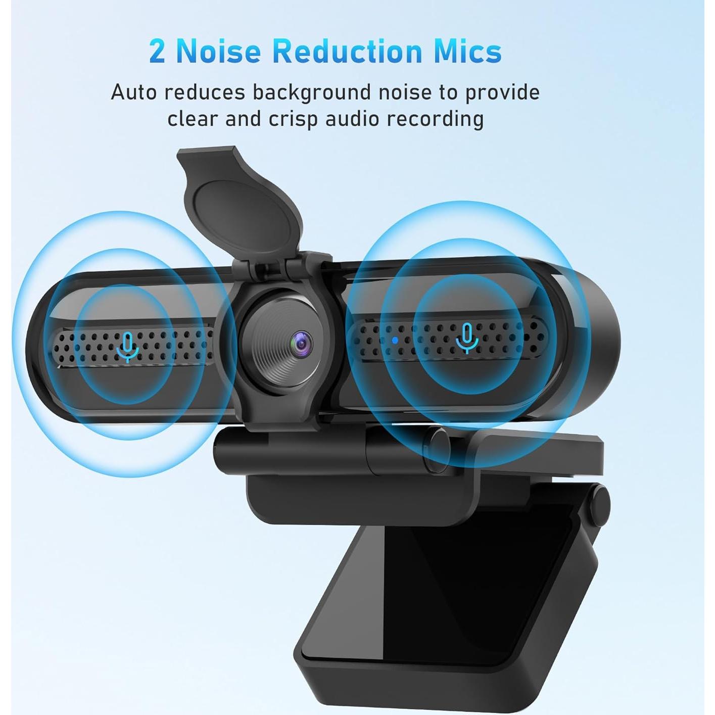 Cámara Web VIZOLINK W4DS 2K FHD con Micrófonos y Trípode