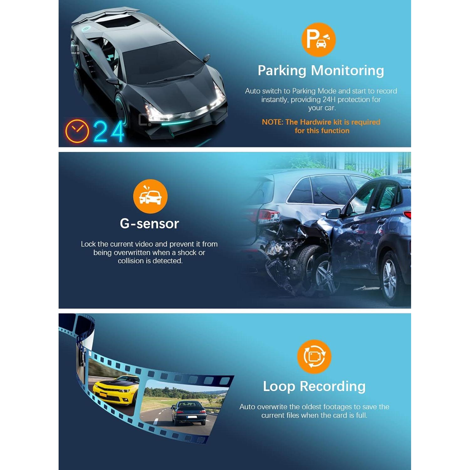 Cámara Dash WiFi FHD 1080P ARIFAYZ con Visión Nocturna