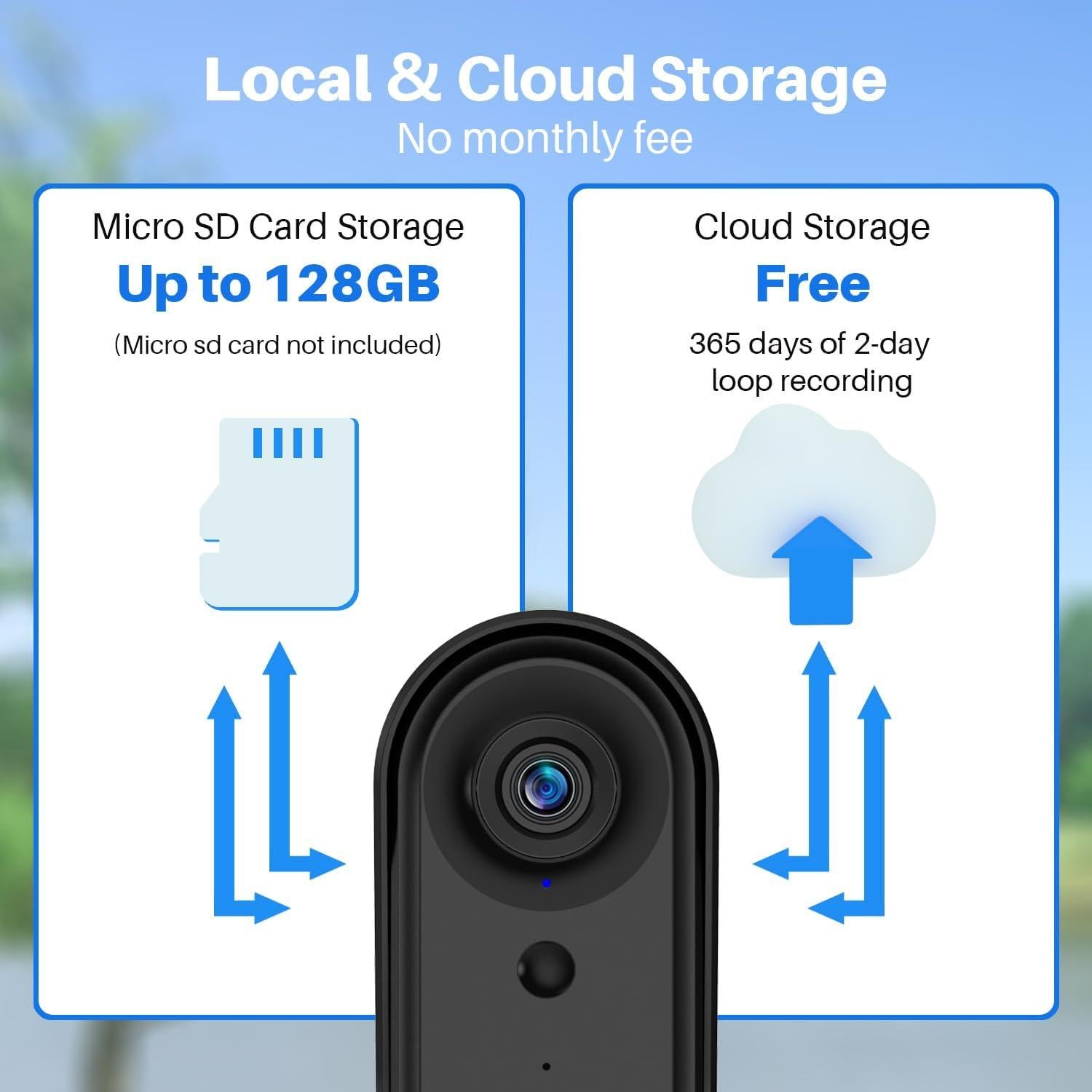 Cámara de Timbre de Video Inalámbrico Eaula Videns 1080p HD