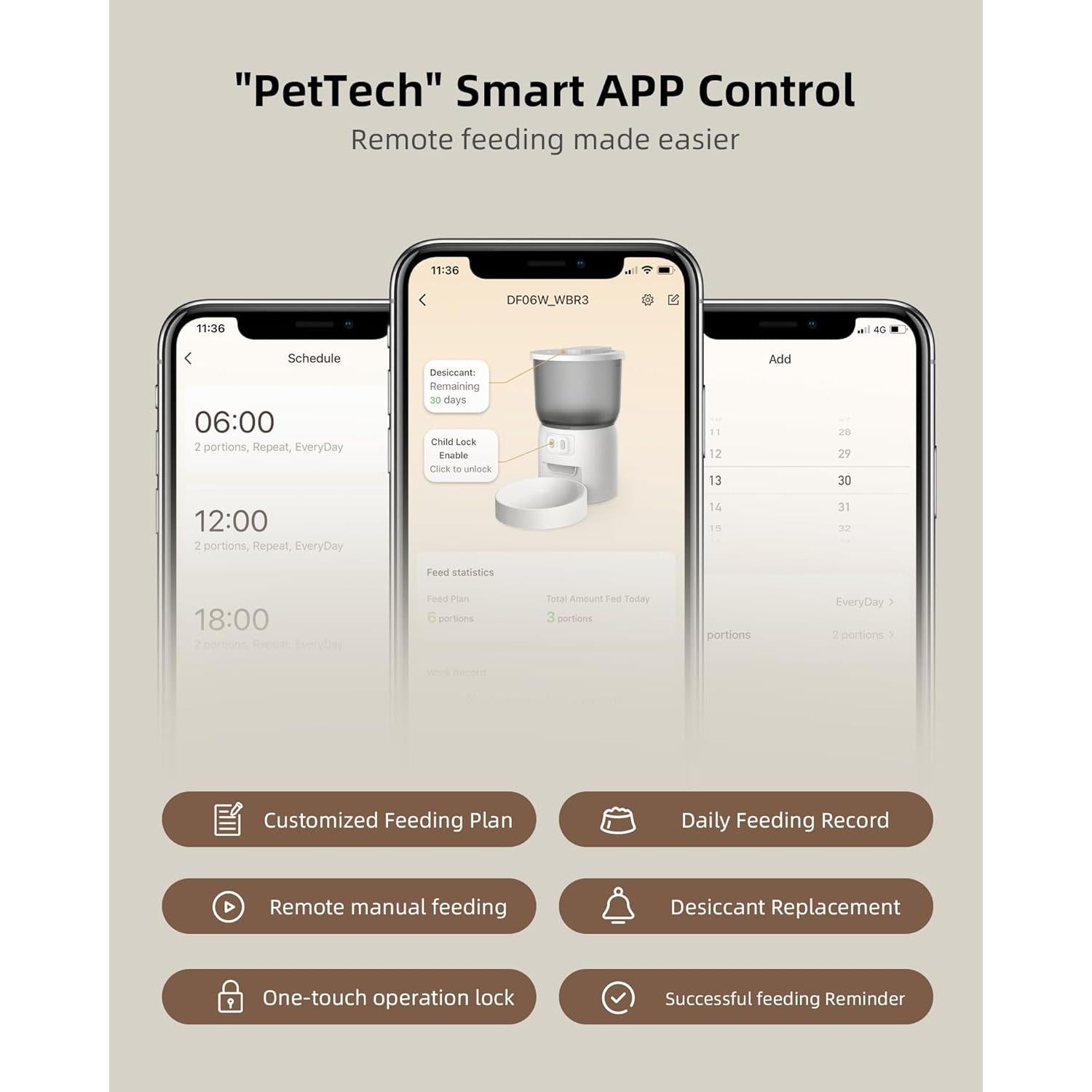 Dispensador Automático de Comida para Gatos LAMPICK 4L WiFi