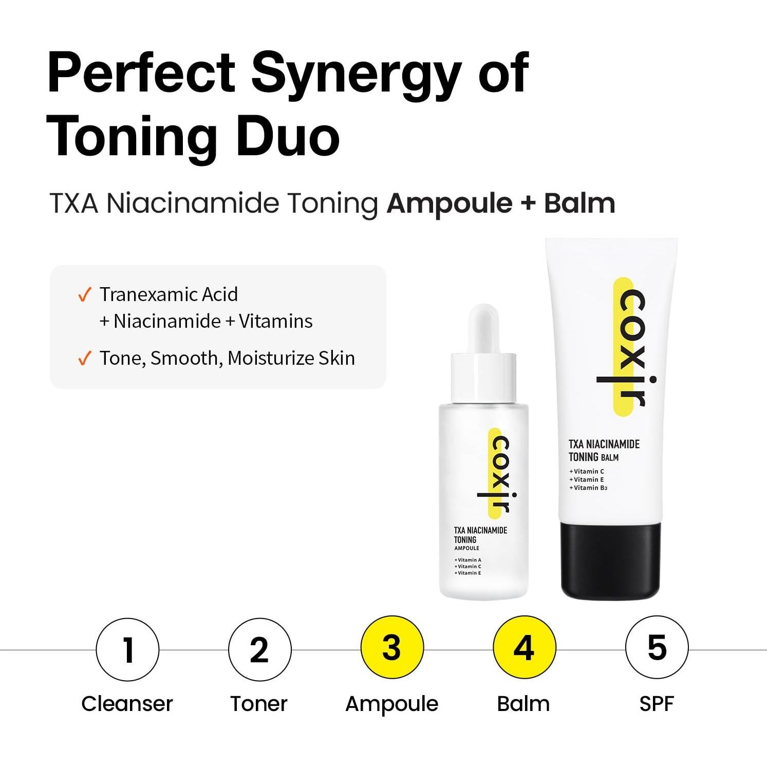 Bálsamo Tonificante Coxir TXA 40ml - 4% Niacinamida y 3% Ácido Tranexámico