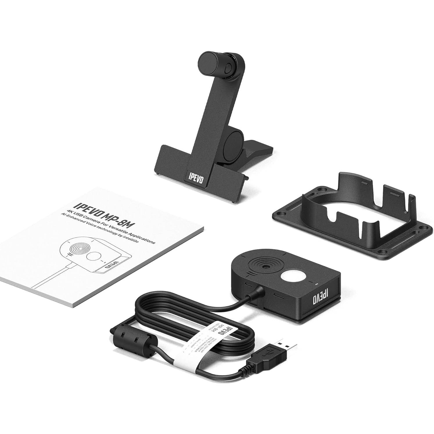 IPEVO Webcam MP-8M 4K USB con Micrófono AI y Luz LED