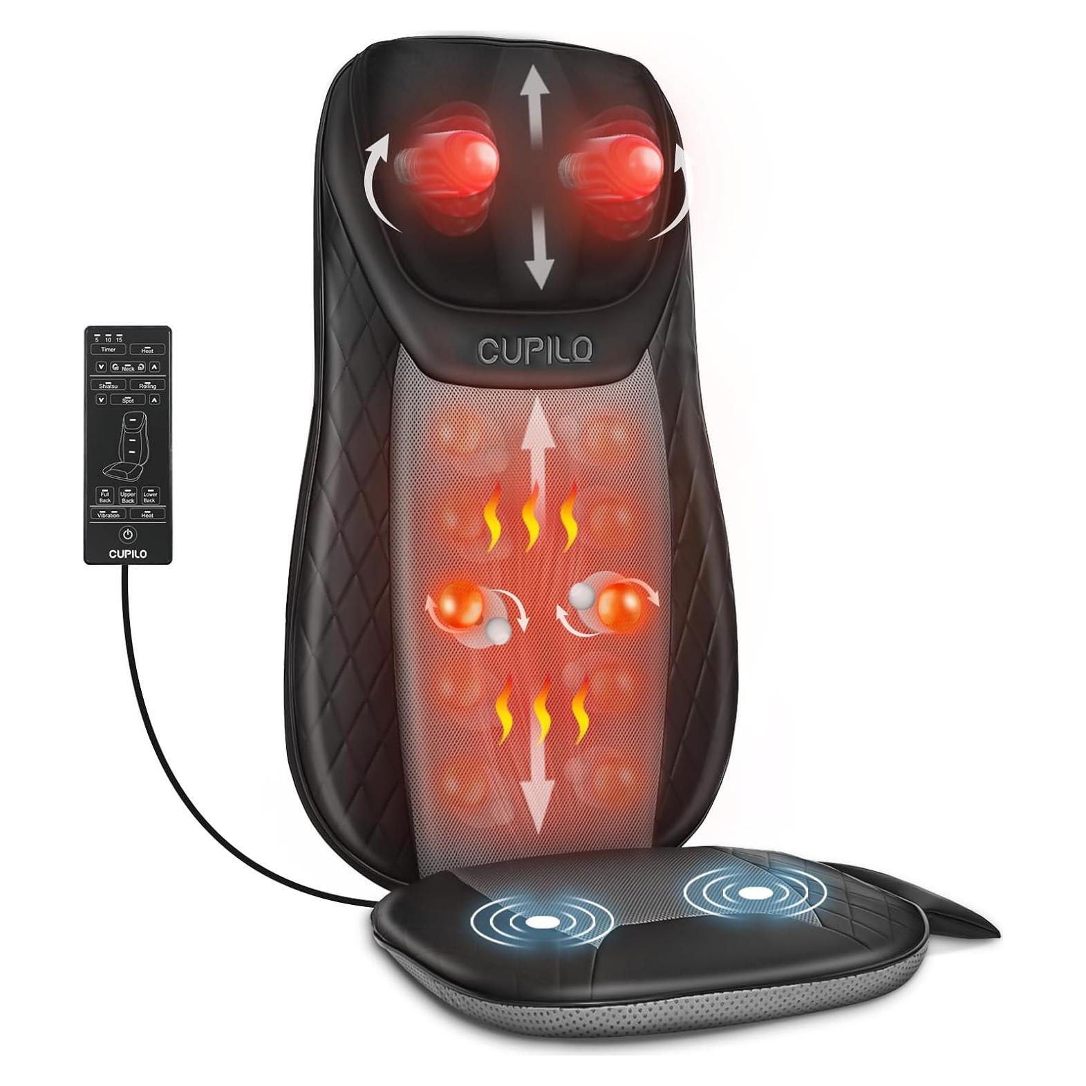 Masajeador Shiatsu CuPiLo con Calor y Aletas Inflables