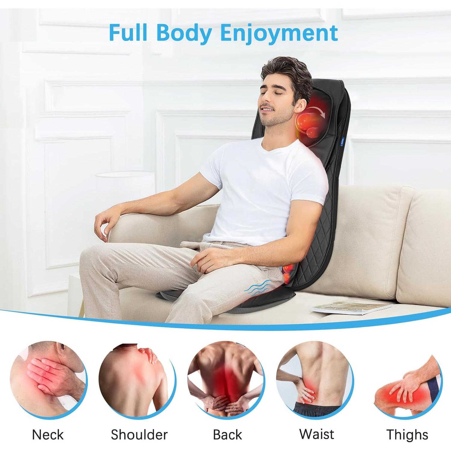 Masajeador Shiatsu CuPiLo con Calor y Aletas Inflables