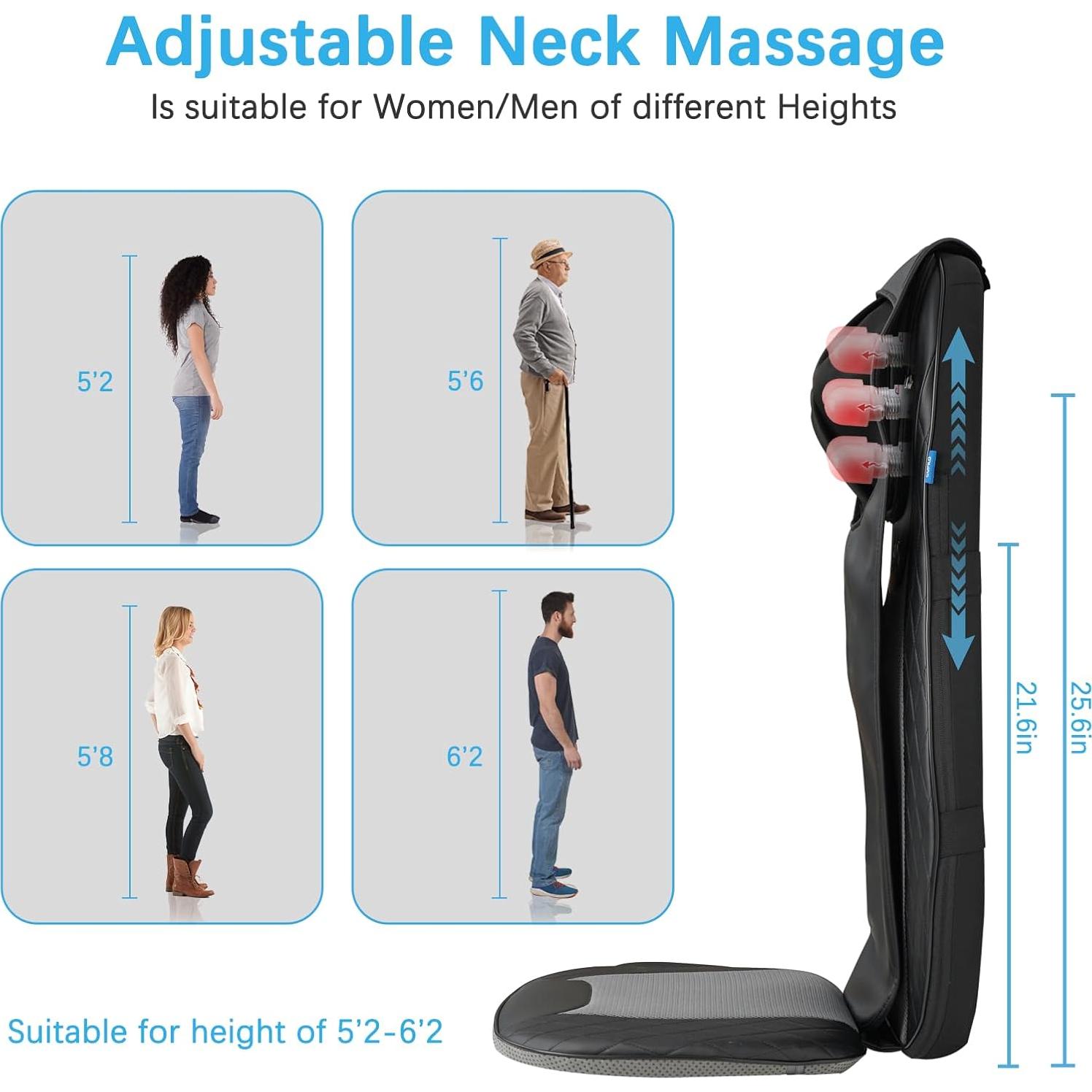 Masajeador Shiatsu CuPiLo con Calor y Aletas Inflables