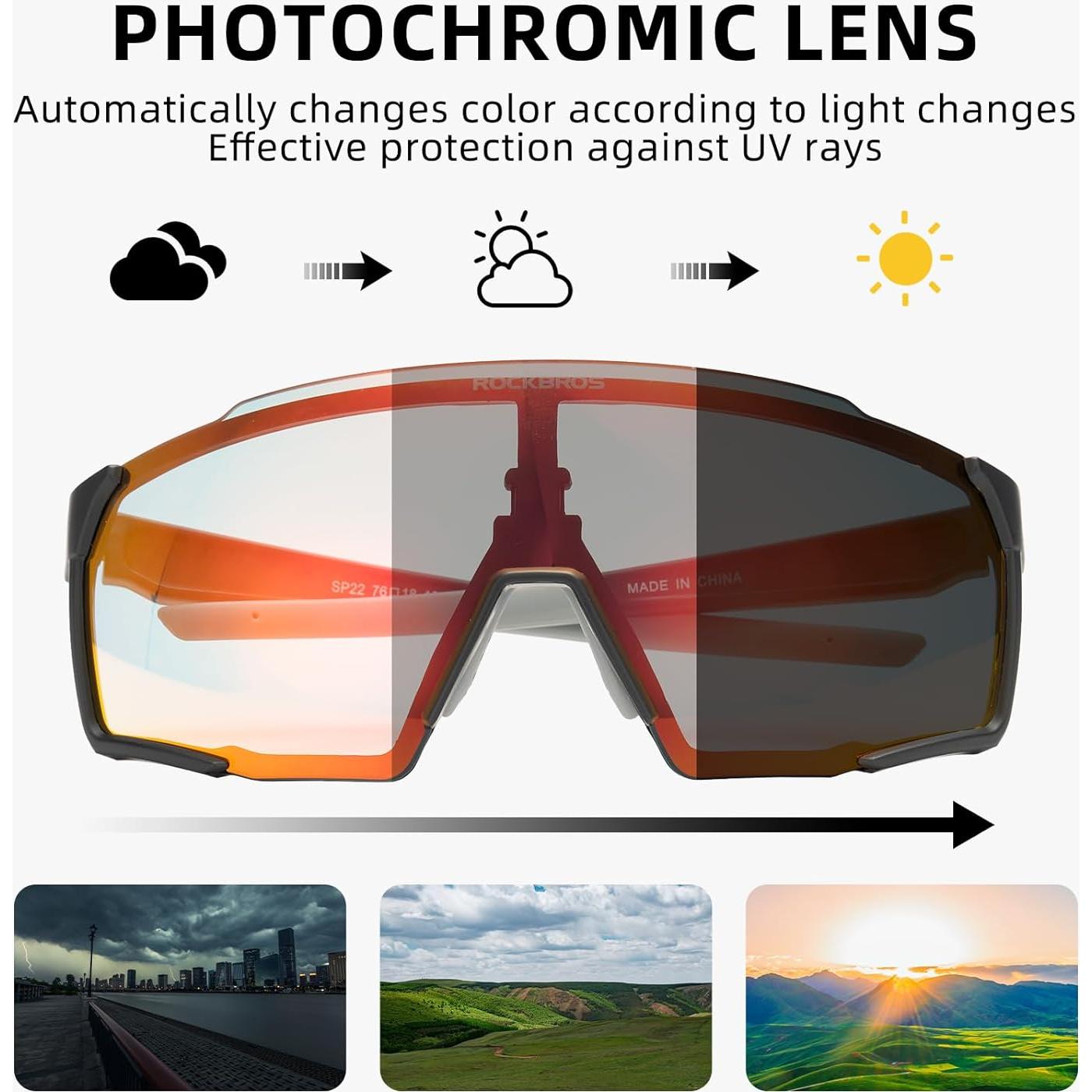 Gafas de sol deportivas ROCKBROS fotoquímicas UV400