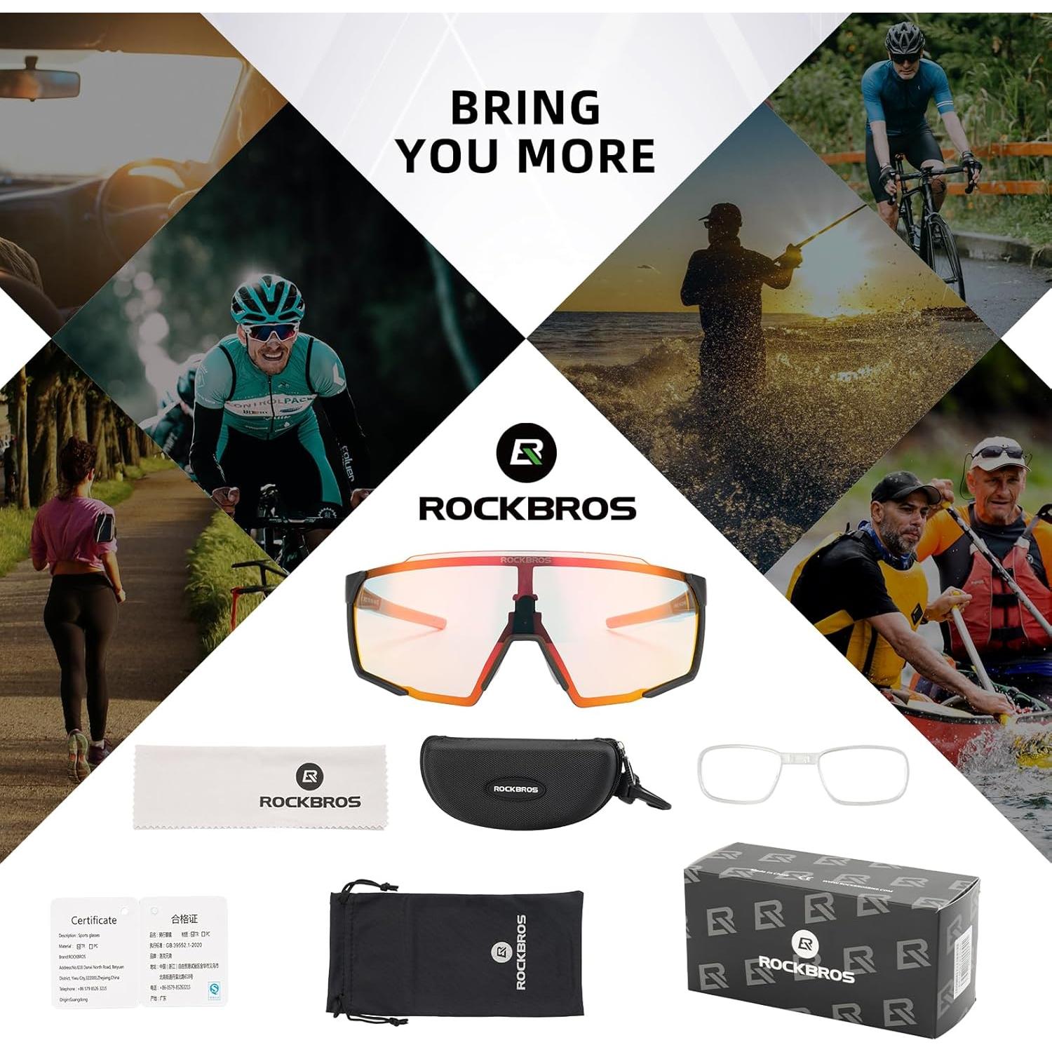 Gafas de sol deportivas ROCKBROS fotoquímicas UV400