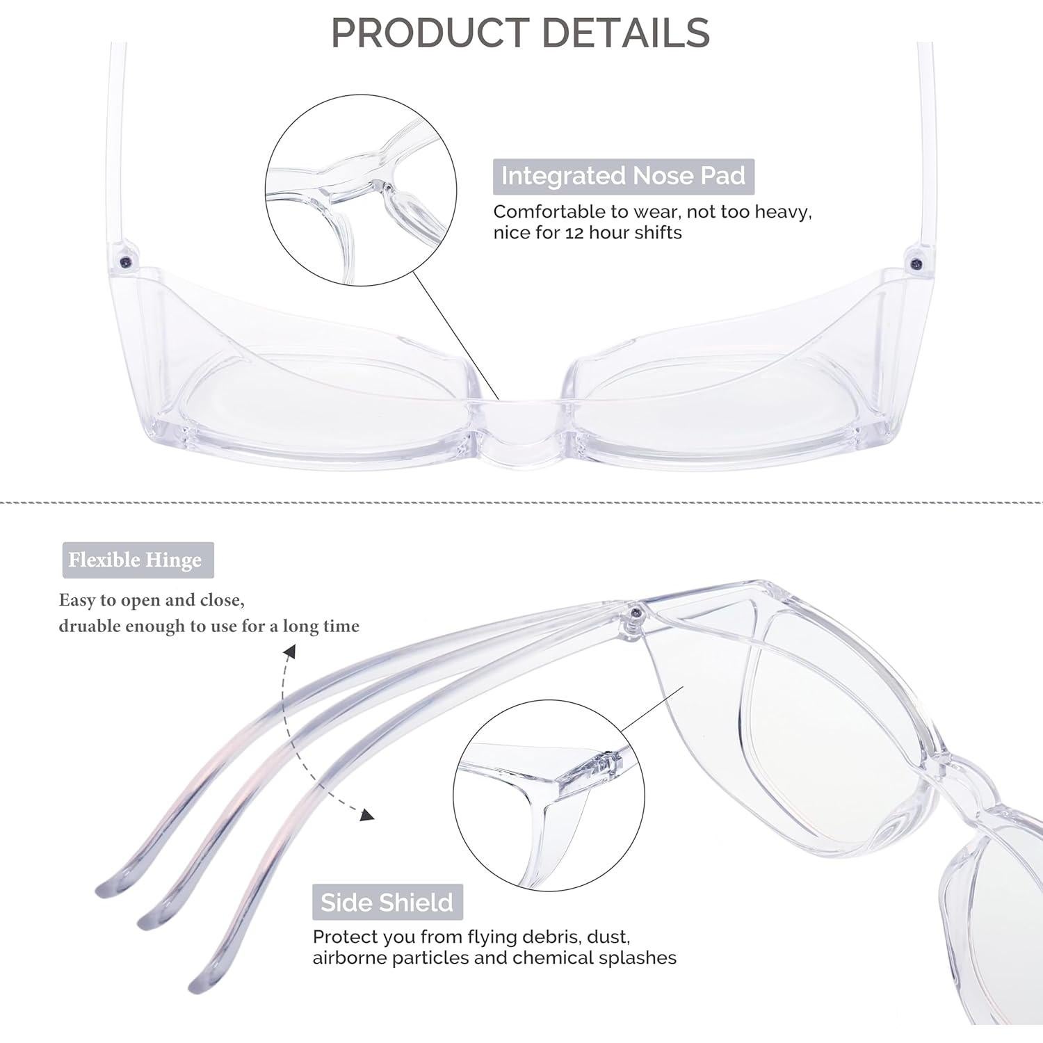 Gafas de seguridad JOOHOO UV400 antiempañantes para mujeres