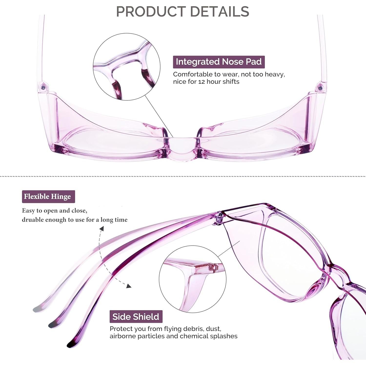 Gafas de Seguridad JOOHOO UV400 Antiempañantes para Mujeres