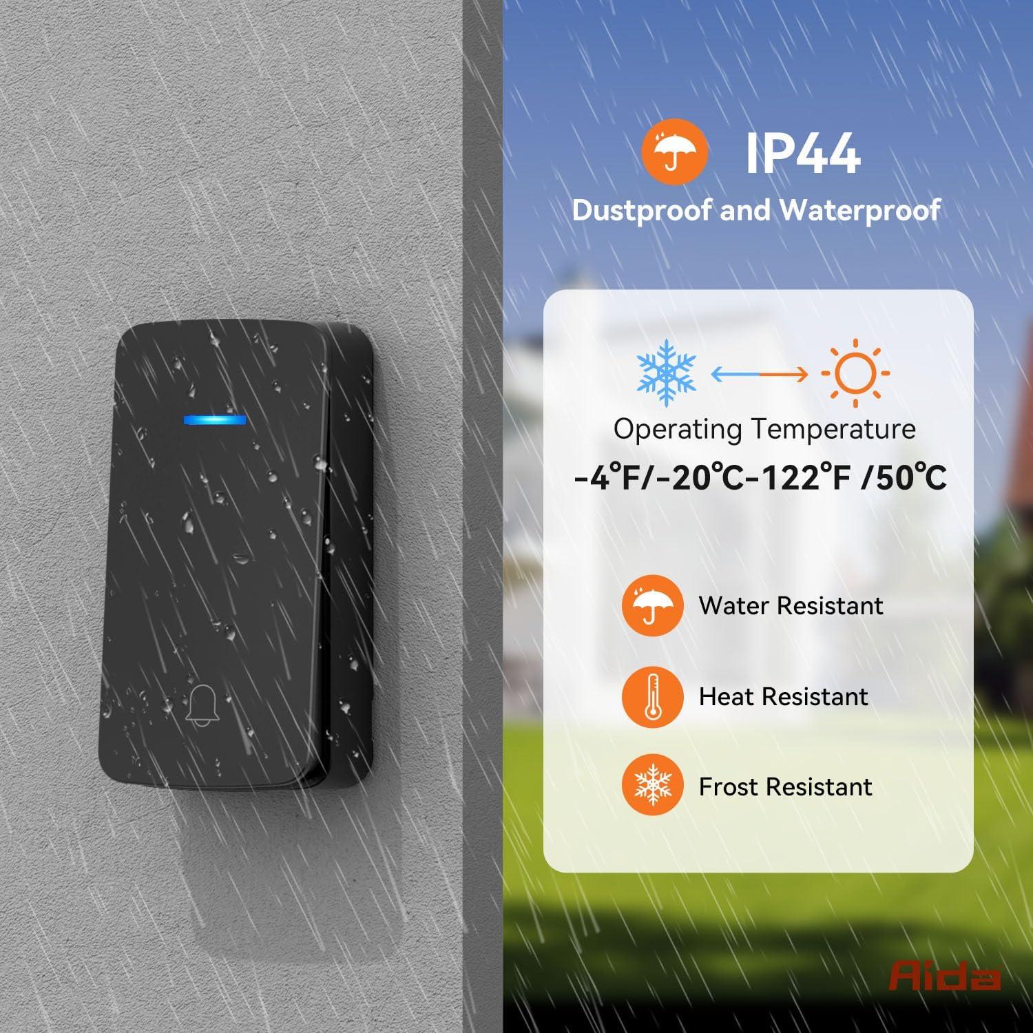 Timbre Inalámbrico AIDA Autopropulsado 5 Volúmenes 32 Melodías