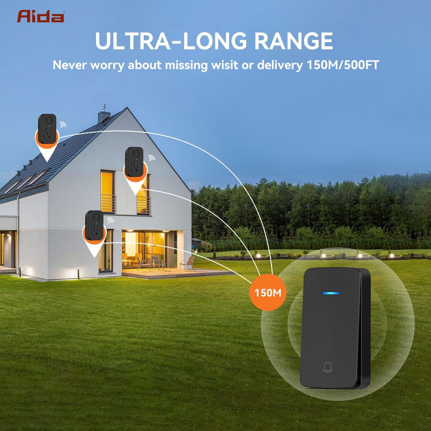 Timbre Inalámbrico AIDA Autopropulsado 5 Volúmenes 32 Melodías