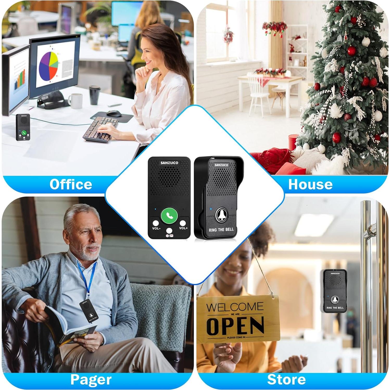 Timbre Inalámbrico SANZUCO con Comunicación Bidireccional