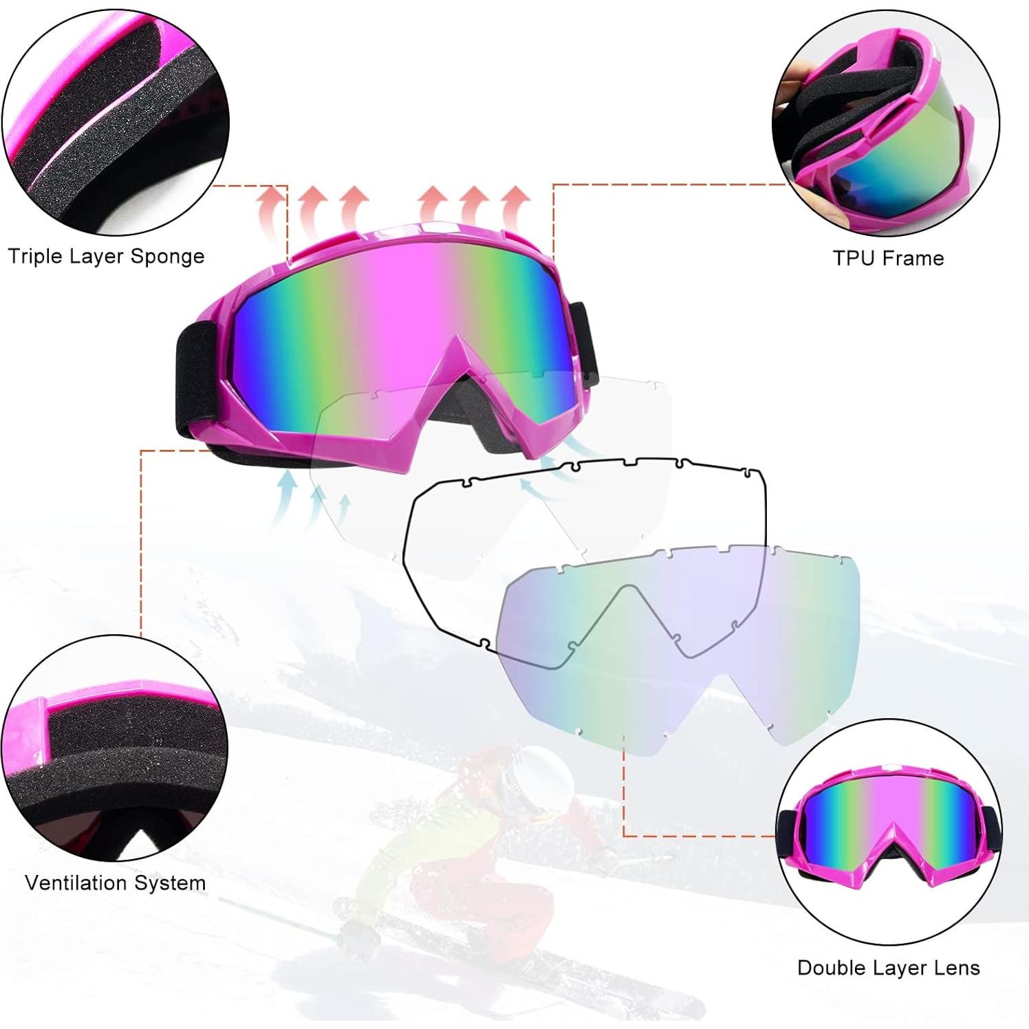 Gafas de Motocross ZukMi Unisex con Lente Púrpura