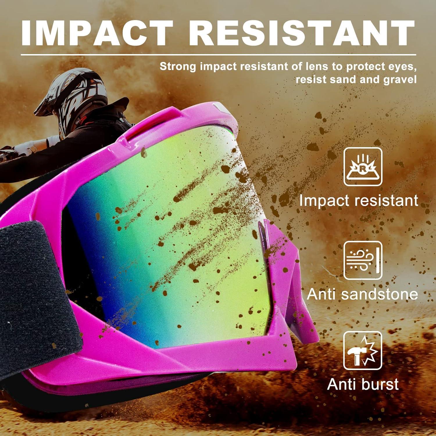 Gafas de Motocross ZukMi Unisex con Lente Púrpura