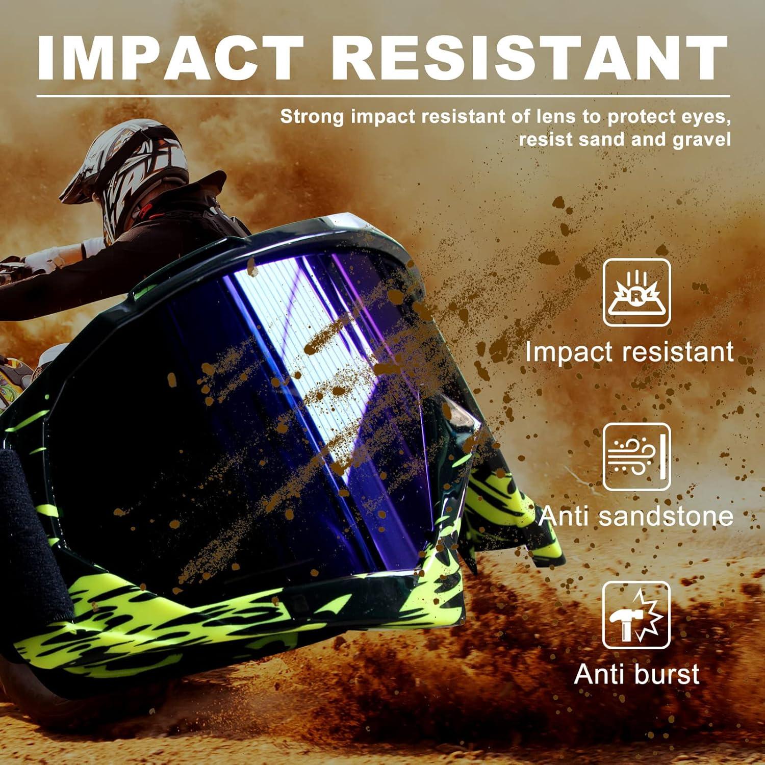 Gafas de Motocross ZukMi Verde Negro Lente Clara Anti Rayaduras