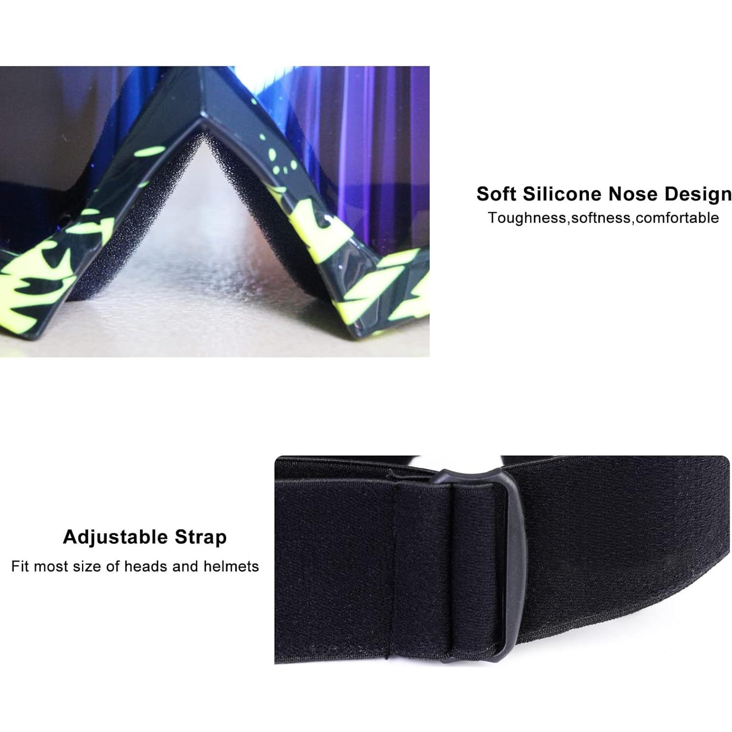 Gafas de Motocross ZukMi Verde Negro Lente Clara Anti Rayaduras