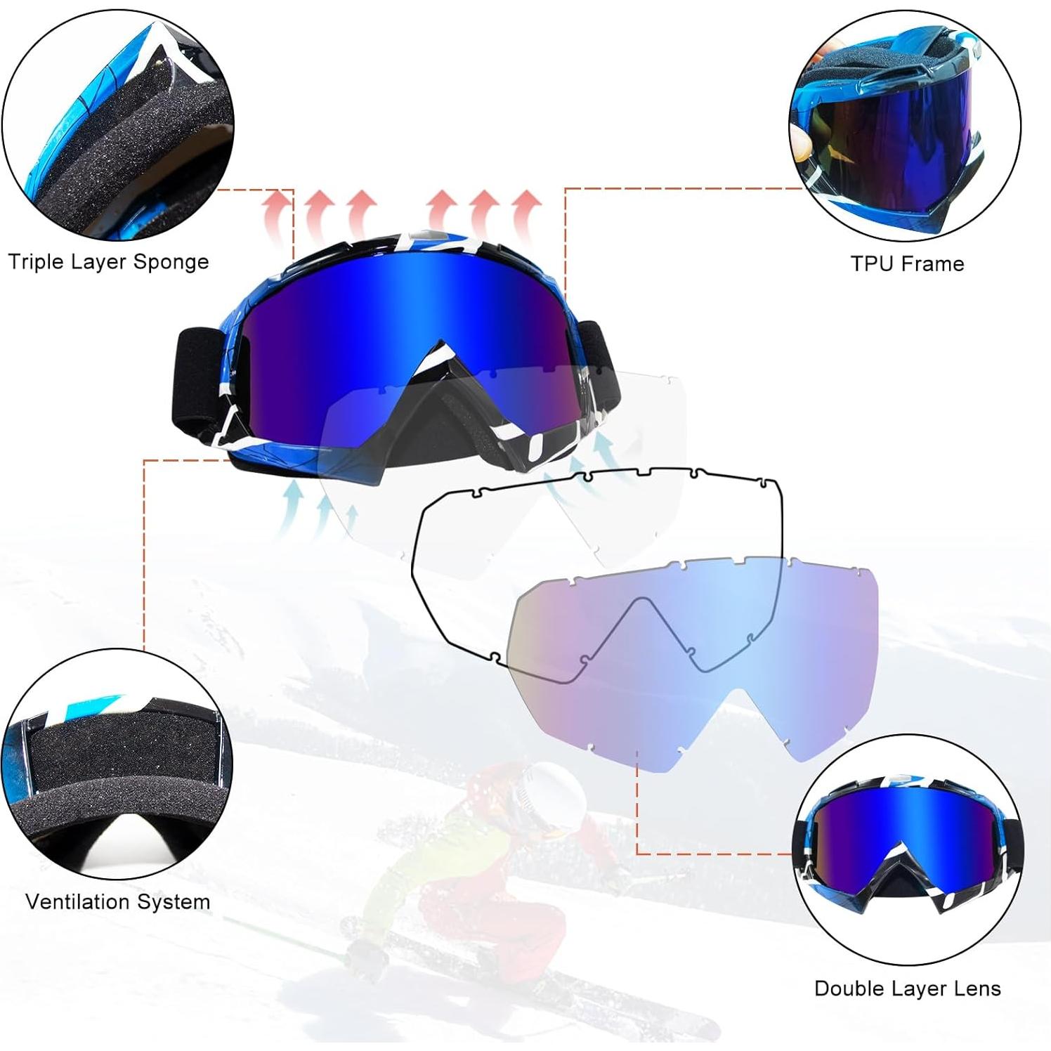 Gafas de Motocross ZukMi Azul Oscuro para Adultos