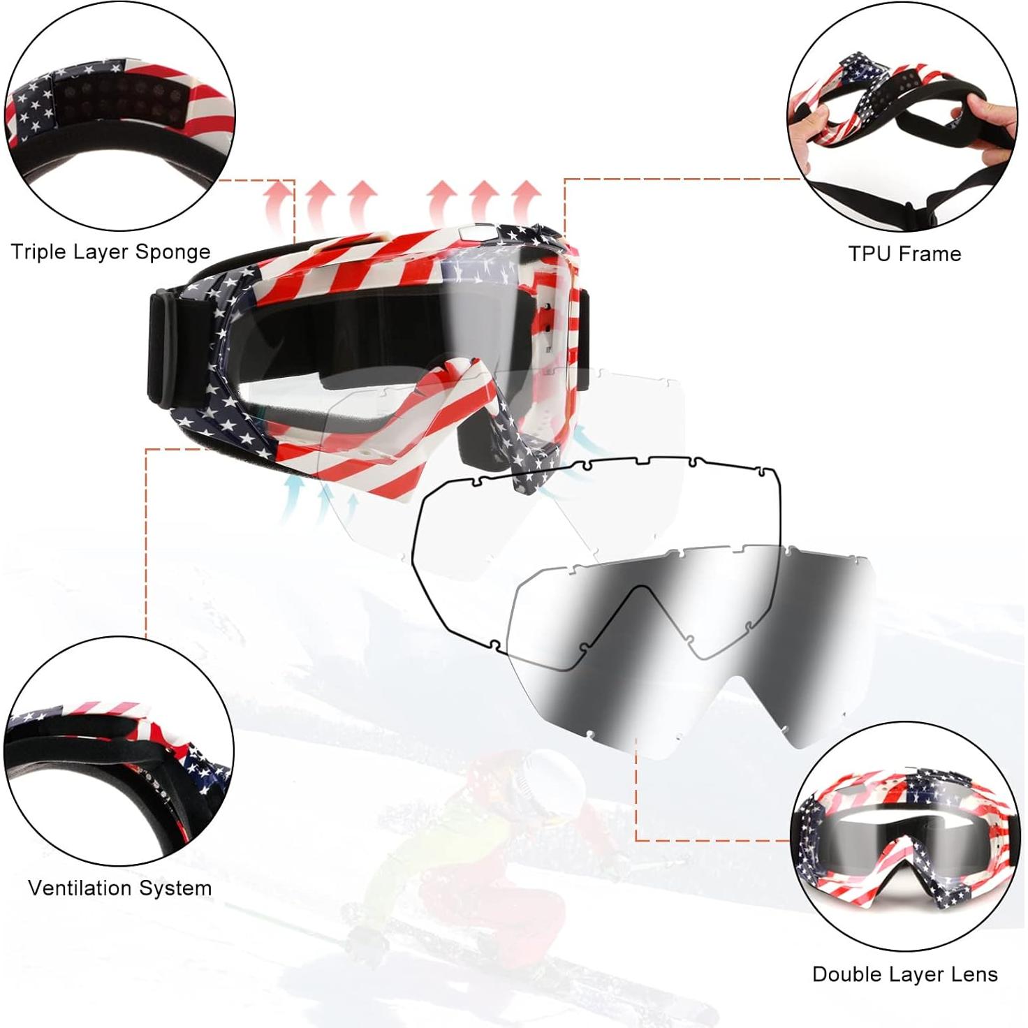 Gafas de Motocross ZukMi Unisex con Lente Clara y Ajustable