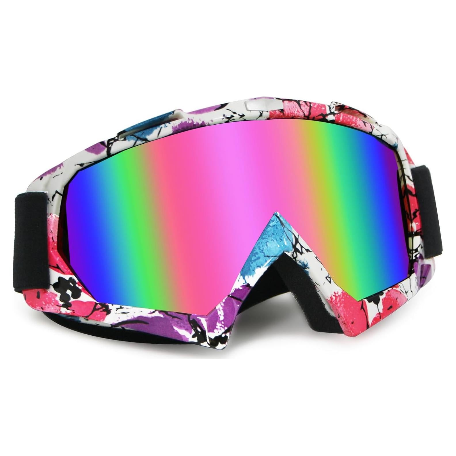 Gafas de Motocross ZukMi Unisex con Lente Rosa y Marco Flexible
