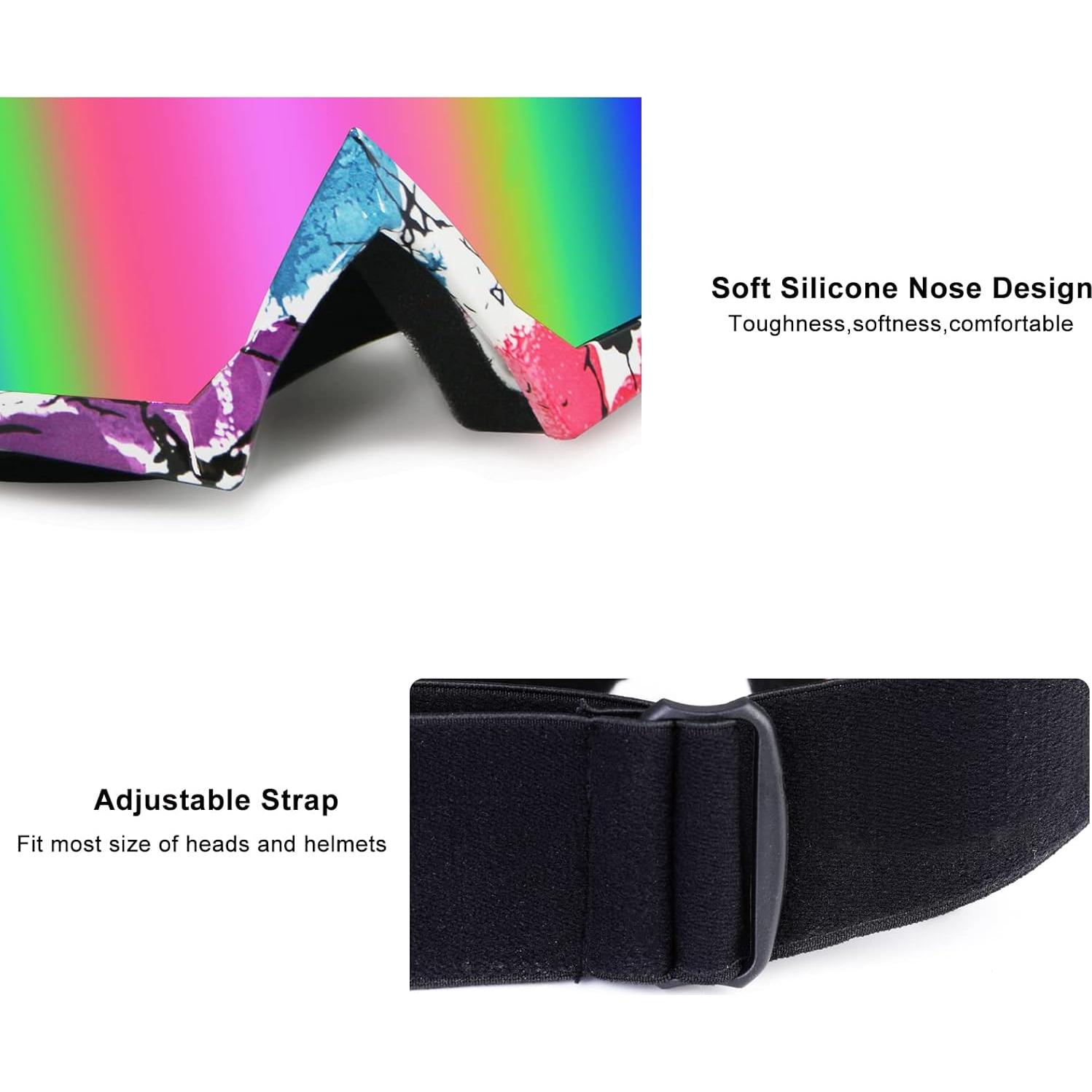 Gafas de Motocross ZukMi Unisex con Lente Rosa y Marco Flexible