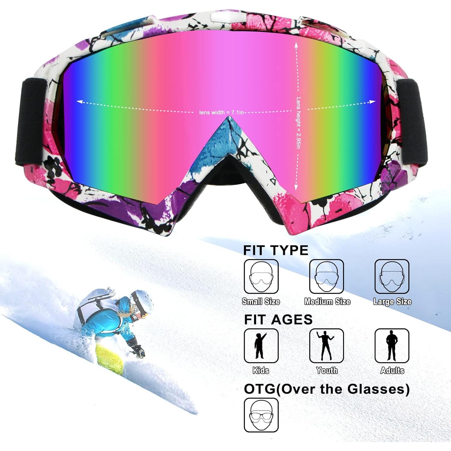 Gafas de Motocross ZukMi Unisex con Lente Rosa y Marco Flexible