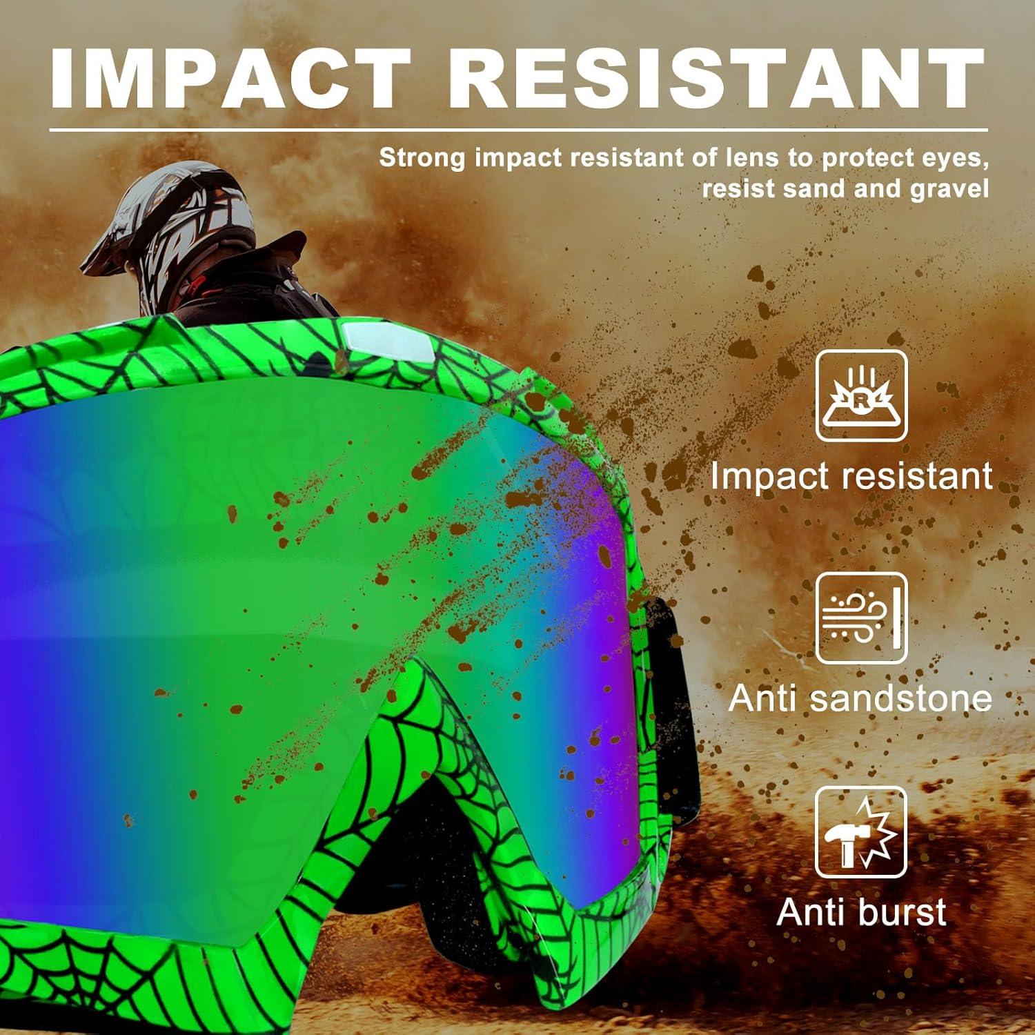 Gafas de Motocross ZukMi Lente Verde Anti Rayones