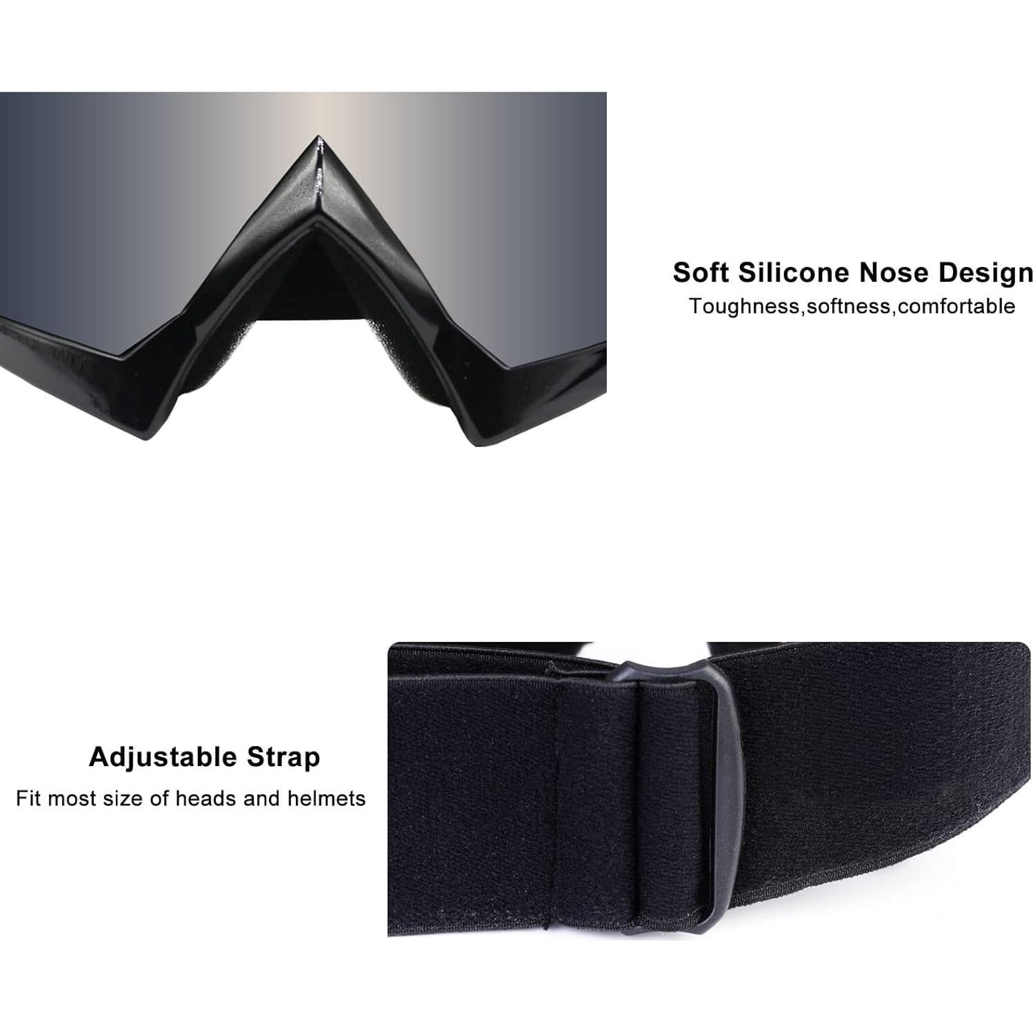 Gafas de Motocross ZukMi Marco Negro Lente Plateada