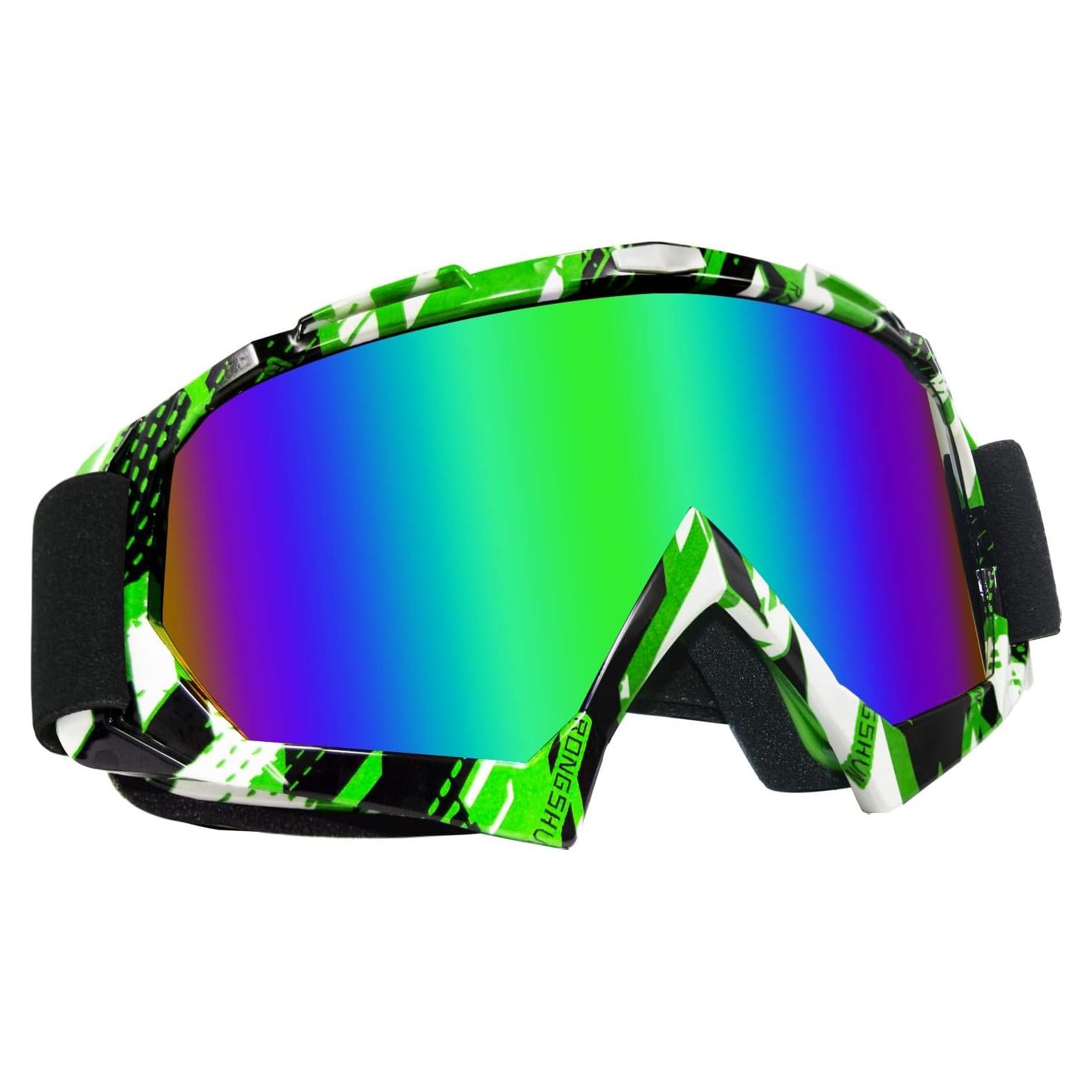 Gafas de Motocross ZukMi Verde Graffiti Lente Anti Rayaduras