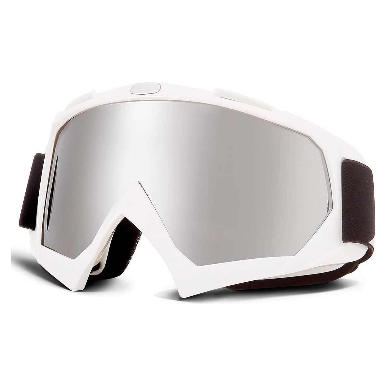 Gafas de Motocross KEMIMOTO Lente Blanco-Plata UV 100%