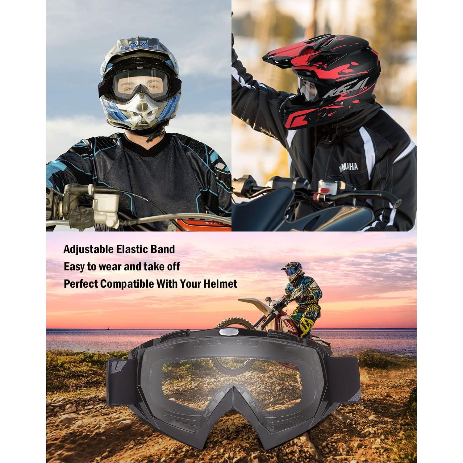 Gafas de Motocross KEMIMOTO - Protección UV y Lentes Flexibles