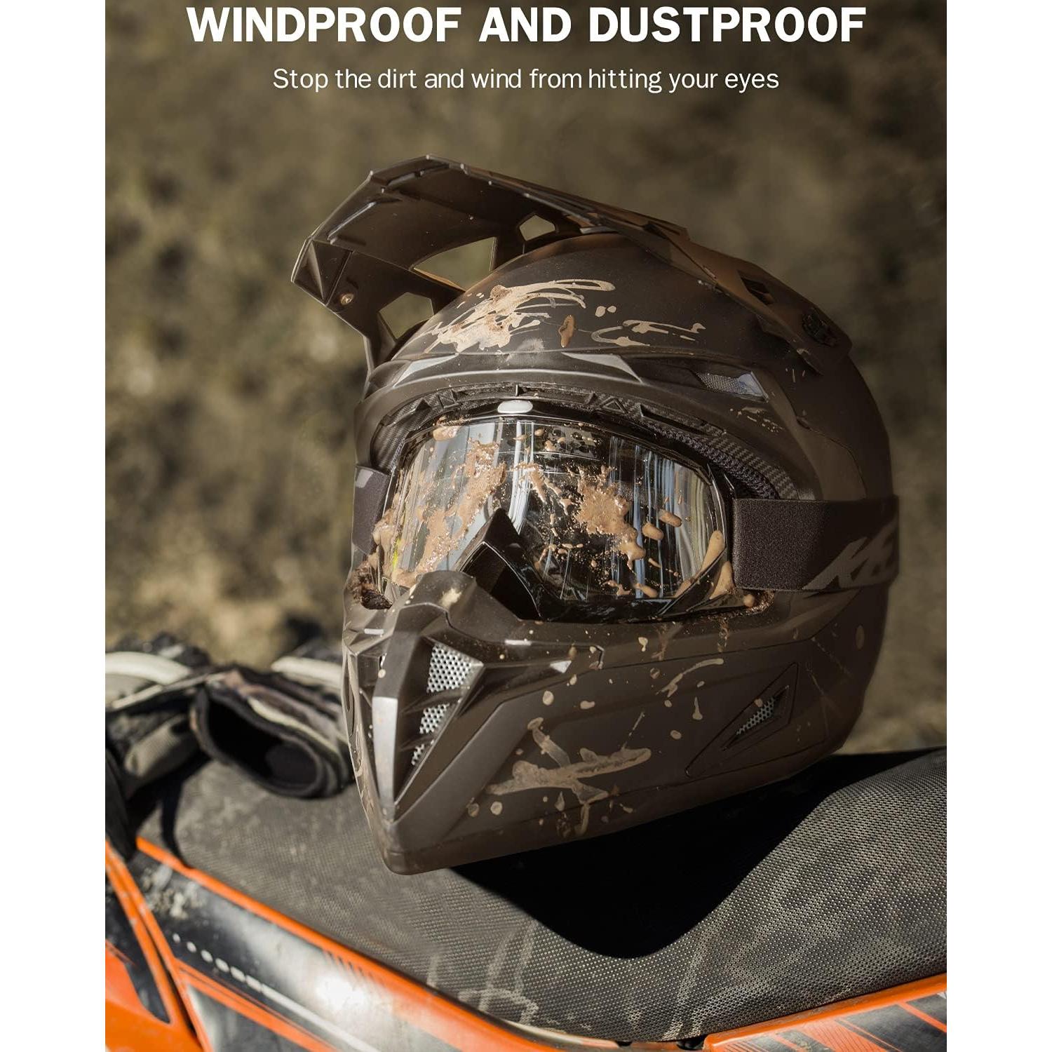 Gafas de Motocross KEMIMOTO - Protección UV y Lentes Flexibles