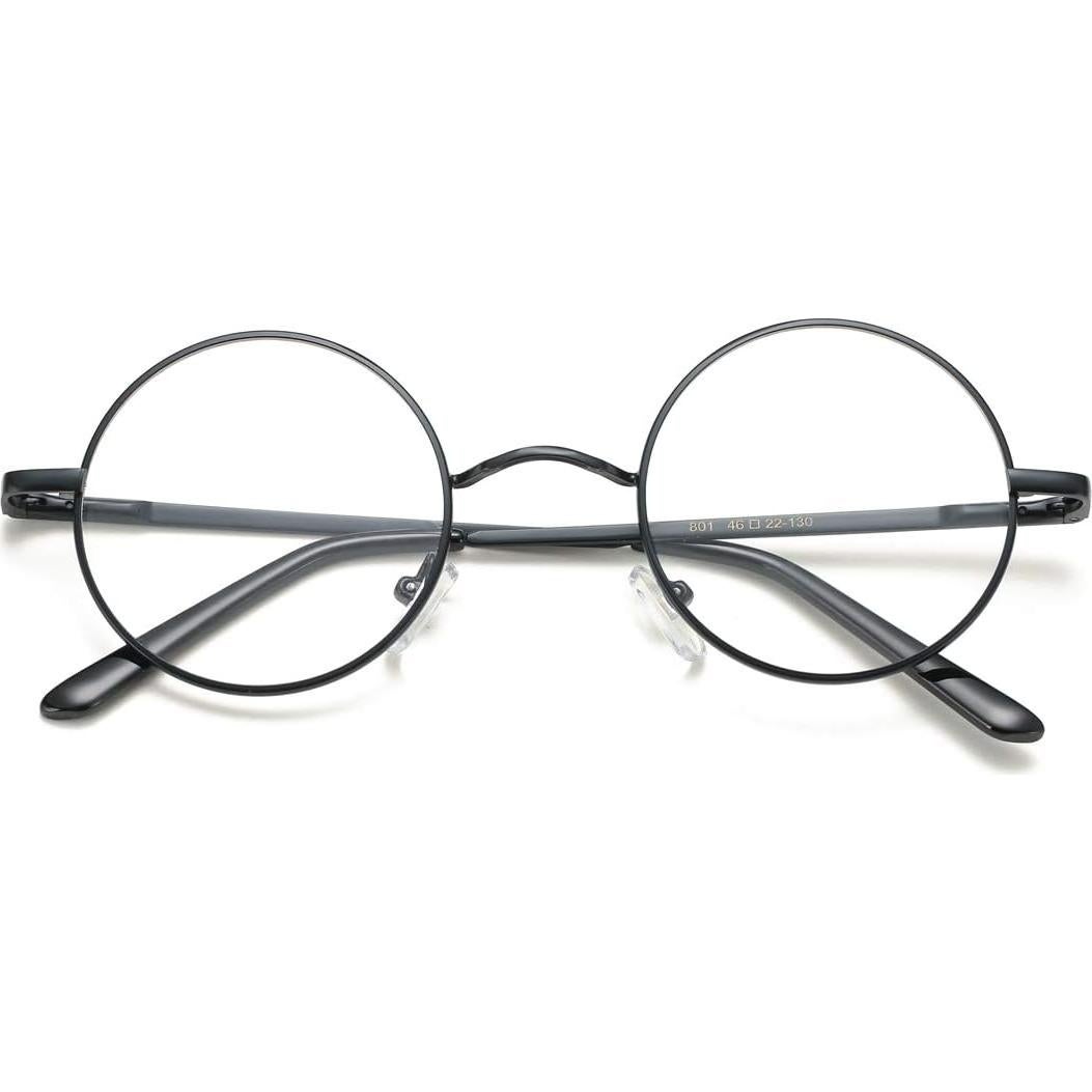 Gafas redondas vintage COASION con marco de metal sin lentes